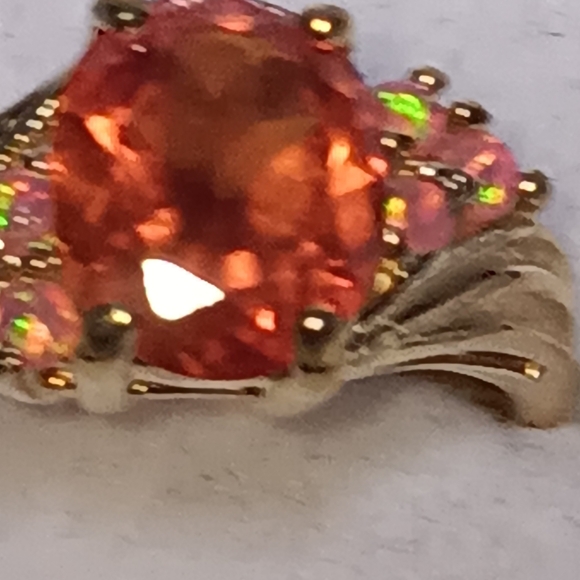 5.3ct. Natural orange sapphire gold ring - Picture 12 of 17